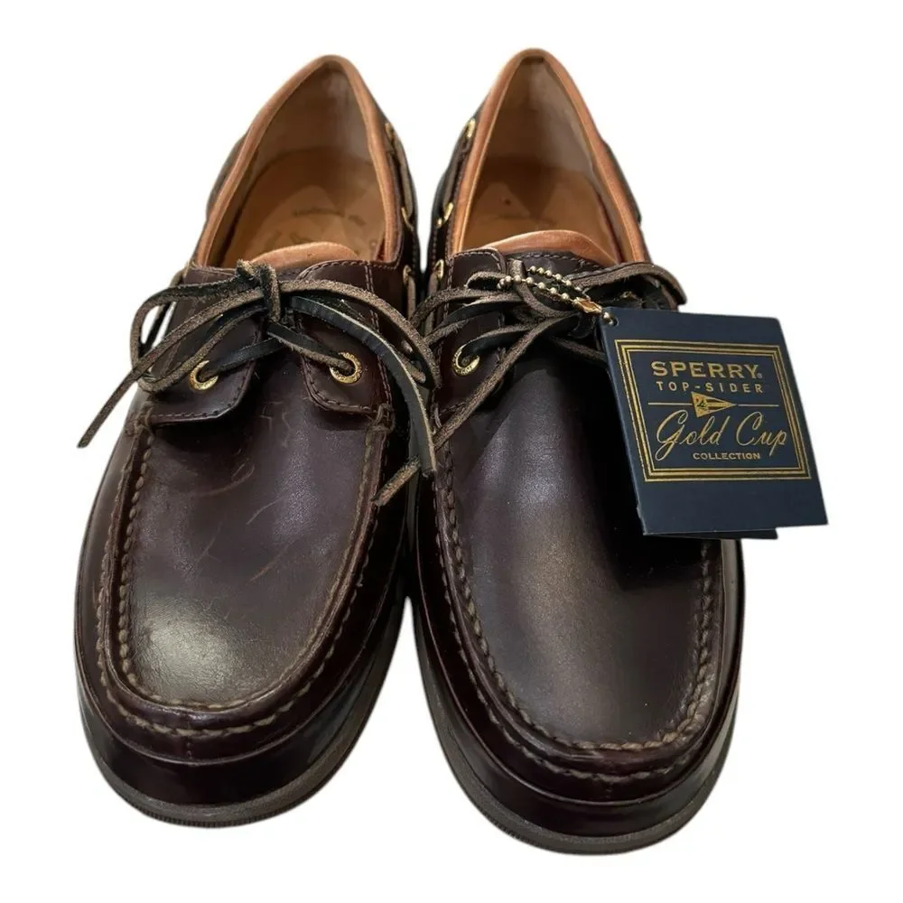 Sperry Top-Sider Men's Gold Boat ASV Amaretto Leather Loafers Boat Shoes 8.5